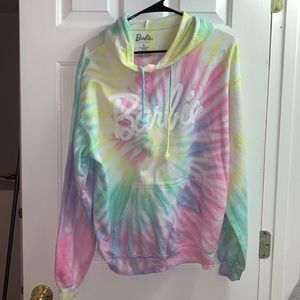 Lightly worn Barbie tie dye hoodie Large